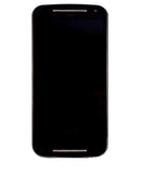 Pantalla refurbished negra para Motorola Moto G2 (XT1068) con marco, ideal para reparación de display.