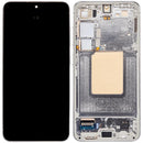 Pantalla OLED con marco para Samsung Galaxy S24 5G, color Marble Grey, lista para reparación.