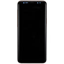 Pantalla OLED Samsung Galaxy S9 Sunrise Gold con marco, repuesto para reparación de display roto.