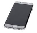 Pantalla OLED plateada con marco para Samsung Galaxy S7 Edge (G935), ideal para reparación de pantalla rota.