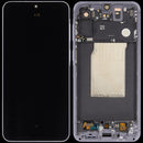 Pantalla OLED con marco refurbished para Samsung Galaxy A57 5G, color lila, ideal para reparación de display.