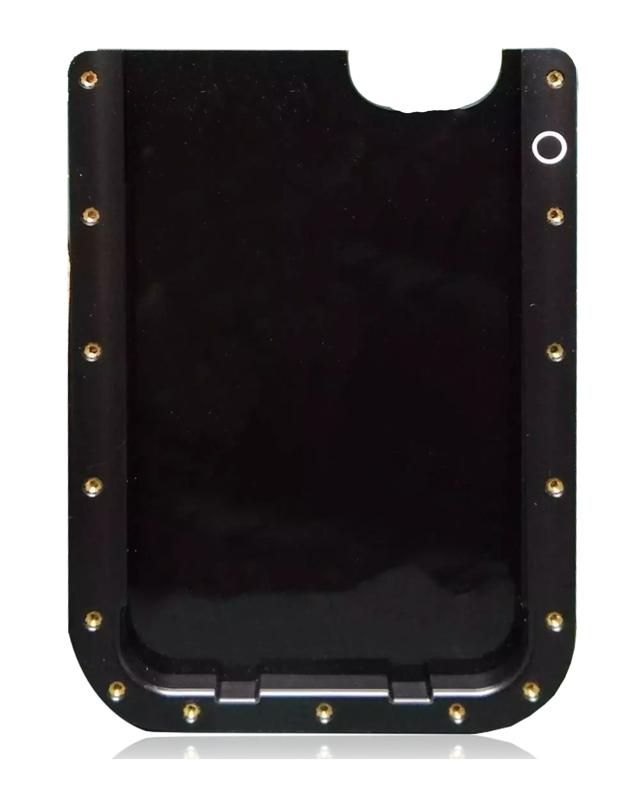 Marco de soporte de tapa trasera iPhone 11 compatible con componentes originales, ideal para talleres de reparación en Guatemala.