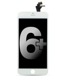 Pantalla iPhone 6 Plus blanca, repuesto LCD para modelos A1522, A1524, A1593, ideal para reparación.