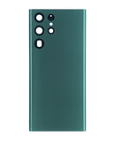 Tapa trasera con lente de camara para Samsung Galaxy S22 Ultra original (Verde)