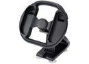 Volante de carreras ergonómico negro para Nintendo Switch 2 Joy-Con, con base antideslizante para una experiencia inmersiva.