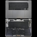 Tapa superior plateada con batería y teclado alemán ISO para MacBook Pro 16" A2141 (2019), repuesto original.