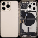 Encuentra tapas traseras con puerto de carga flex y piezas pequeñas para iPhone 13 Pro Gold en Guatemala.