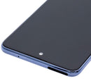 Pantalla LCD refurbished negra para LG Q92 5G (Q920) con marco, ideal para reparación de pantalla rota.
