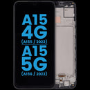 Pantalla incell de repuesto para Samsung Galaxy A15 4G/5G con marco, lista para instalación.