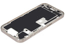 Mid-frame housing de iPhone 16 Pro (EU/Global) en titanio natural con botones de encendido y volumen.