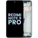 Pantalla LCD de repuesto Xiaomi Redmi Note 9 Pro gris, con marco, para reparación de display.