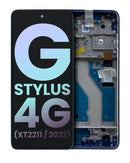 Pantalla LCD con marco para Motorola Moto G Stylus 4G (XT2211 / 2022) original (Azul Crepusculo)