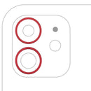 Aro de cámara trasera rojo para iPhone 11, 12 o 12 Mini, repuesto para reparación.