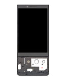 Pantalla LCD negra con marco para BlackBerry KEY2 (BBF100-2), repuesto para reparación de display roto.