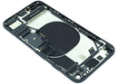 Tapa trasera negra OEM Grade C para iPhone SE 2020 (A2275, A2296) con puerto de carga preinstalado.