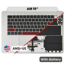 Tapa superior plateada original para MacBook Air 15" A3114 (2024) con batería y teclado ANSI US.
