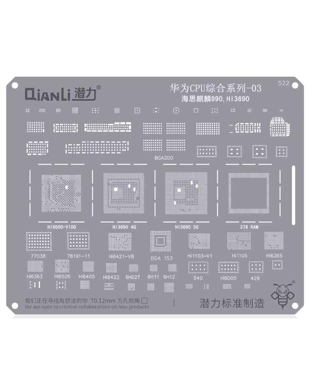 Stencil Bumblebee para reparación de CPU Huawei en Guatemala.