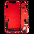 Carcasa intermedia con puerto de carga flex y piezas pequenas iPhone 14 (Rojo)