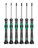 Juego de desarmadores Torx de precisión Wera 2066/2067 con puntas de colores y base organizadora Kraftform.