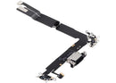 Puerto de carga negro usado para iPhone 16 Plus. Repuesto de flex de carga A29XX Apple, ideal para reparación.
