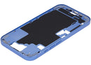 Marco medio ultramarine iPhone 16 (A3104, A3106) con botones power y volumen, repuesto Aftermarket Plus.