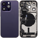 Tapa trasera usada iPhone 14 Pro Deep Purple, con puerto de carga y piezas pequeñas, A2650.