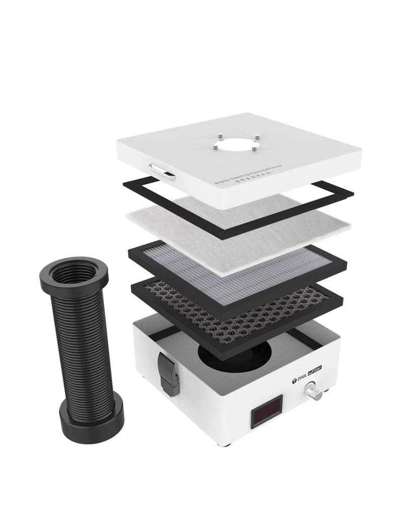 Extractor de humos de escritorio útil para mantener un ambiente limpio en talleres y oficinas en Guatemala.