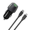 Encuentra el adaptador de carro USB C+A de Esoulk con cable USB C-L en Guatemala para cargar tus dispositivos de forma rápida y segura.