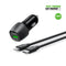 Encuentra el adaptador de carro USB C+A de Esoulk con cable USB C-L en Guatemala para cargar tus dispositivos de forma rápida y segura.