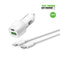 Encuentra el Adaptador de auto Esoulk USB C+A PD/QC Blanco en Guatemala, ideal para cargar tus dispositivos de forma rápida y segura.