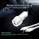 Encuentra el Adaptador de auto Esoulk USB C+A PD/QC Blanco en Guatemala, ideal para cargar tus dispositivos de forma rápida y segura.