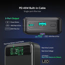 PowerBank Esoulk de 20000mAh con carga rápida de 45W en color negro disponible en Guatemala, ideal para mayoristas y reparaciones de dispositivos electrónicos.