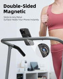 Soporte magnético EVO gris de doble cara con anillo giratorio para celular, ideal para coche o escritorio.