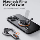 Porta anillo magnético doble cara EVO blanco, soporte ergonómico para teléfono móvil, agarre seguro y funcional.