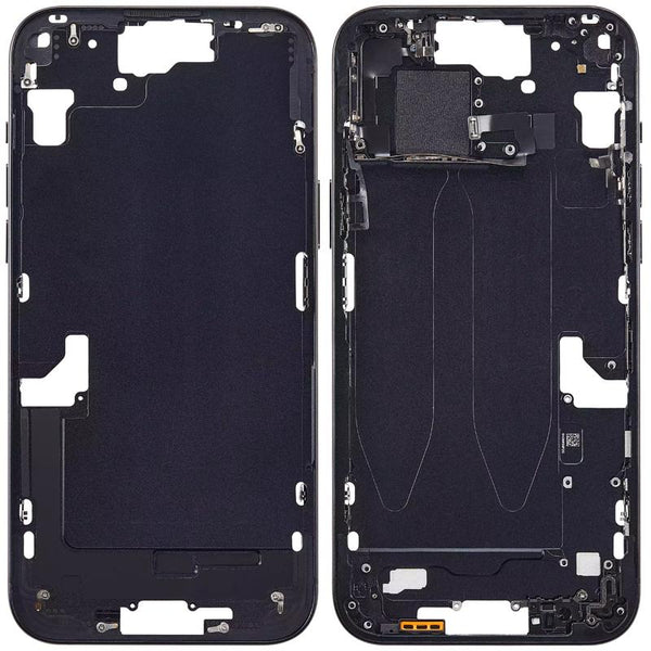 Compra en Guatemala el Marco intermedio negro con botones de encendido y volumen para iPhone 15 Plus versión internacional, ideal para reparaciones en talleres especializados.