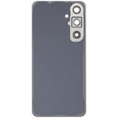 Tapa trasera amarilla sin logo para Samsung Galaxy S24 FE con lente de cámara, repuesto de reparación.