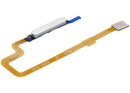 Lector de huella dactilar plateado cromado con cable flex para Xiaomi Redmi 10 5G (M2103K19G).