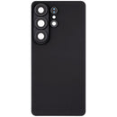 Tapa trasera negra para Samsung Galaxy S26 Ultra con lente de cámara, repuesto de vidrio trasero.
