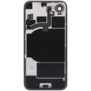 Tapa trasera de vidrio negro para iPhone 16e con MagSafe, NFC y flex de linterna, repuesto A4XXX.