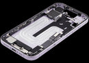 Chasis iPhone 17 lavanda usado OEM Grade C con puerto de carga USB-C, ideal para reparación y repuesto.