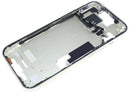 Marco medio OEM amarillo para iPhone 15 A2846 usado, con pequeñas partes para reparación.