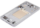 Pantalla OLED blanca refurbished con marco para Samsung Galaxy S26 5G, lista para reemplazo de display.