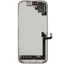 Pantalla OLED usada para iPhone 17, con cable flex de sensor de luz para reparación de display.