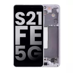 Compra al mejor precio en Guatemala una pantalla OLED con marco para Samsung Galaxy S21 FE 5G usado OEM Pull Grado A en lavanda.