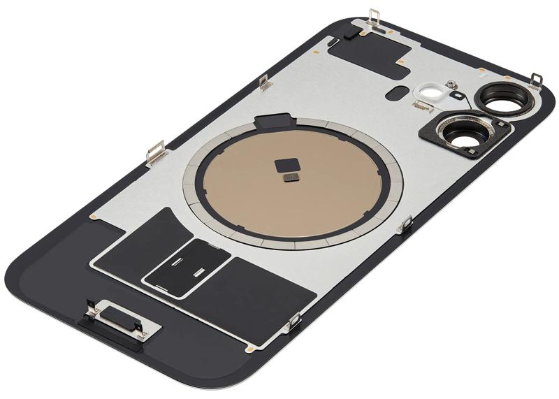 Tapa trasera con placa de acero con MagSafe para reparaciones de iPhone en Guatemala.