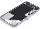 Chasis iPhone 17 lavanda usado OEM Grade C con puerto de carga USB-C, ideal para reparación y repuesto.