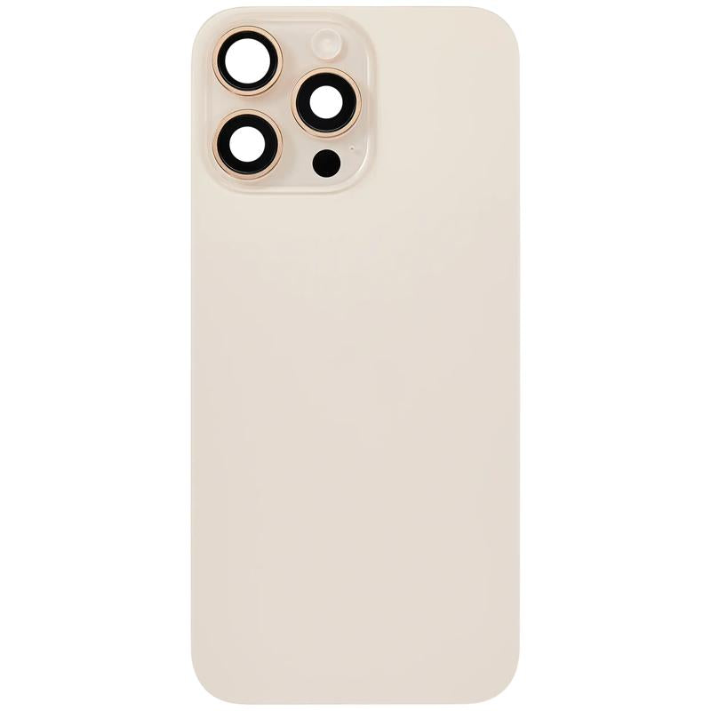Compra una tapa trasera usada OEM para iPhone 16 Pro Max en Guatemala con placa de acero, carga inalámbrica NFC, MagSafe y flex de linterna.