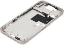 Chasis medio iPhone 16 Pro Max Natural Titanium con botones de encendido y volumen, versión EU/Global, repuesto Aftermarket Plus.