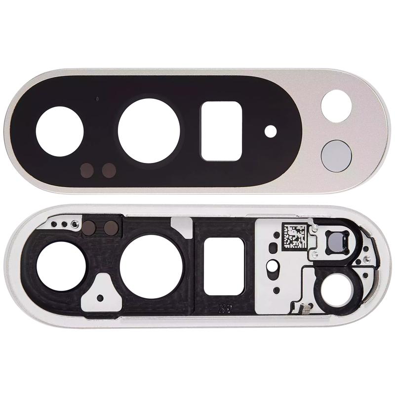 Encuentra lente de cámara trasera con soporte para Google Pixel 9 Pro XL (Porcelain) en Guatemala, ideal para reparaciones y reemplazos.