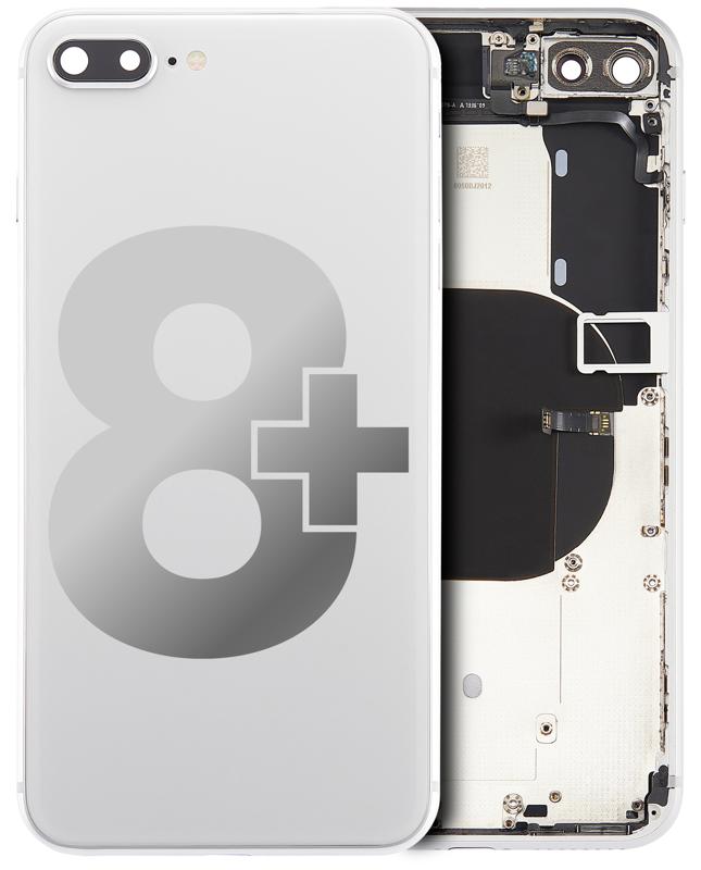 Tapa trasera para iPhone 8 Plus con componentes pequeños pre-instalados (Usada, Grado A) (Plata)